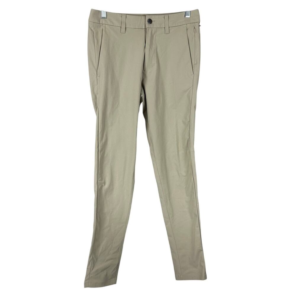 Lululemon Commission Pant Skinny Warpstreme Khaki Men's Size 28 x 30 EUC